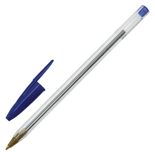 Ручки шариковые STAFF "Basic Budget BP-04", 4 шт., линия письма 0,5 мм, синие фото 2