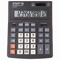 Калькулятор настольный STAFF, 200x154 мм, 12 разрядов, двойное питание
