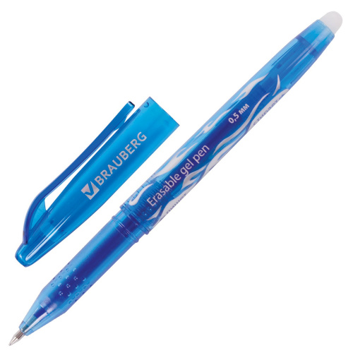 Ручка стираемая гелевая BRAUBERG, линия 0,35 мм, синяя