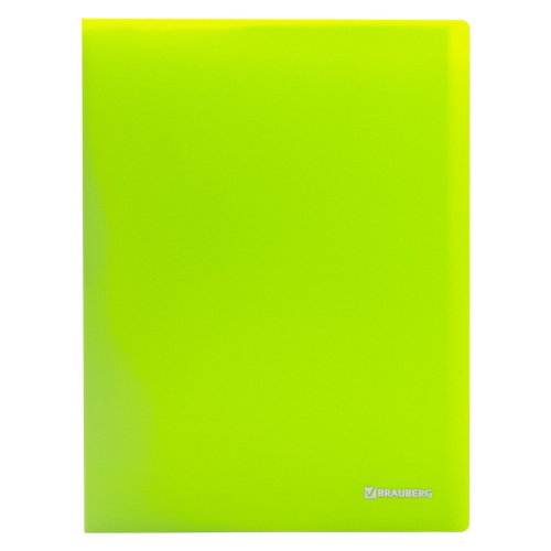 Папка 20 вкладышей BRAUBERG "Neon", 16 мм, неоновая, зеленая фото 2