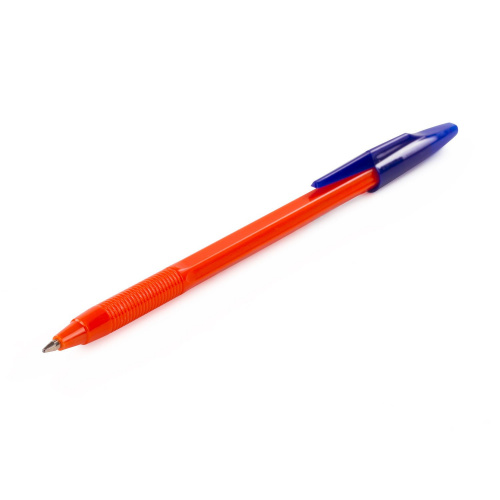 Ручка шариковая масляная STAFF "Flare", корпус оранжевый, линия письма 0,7 мм, синяя фото 6