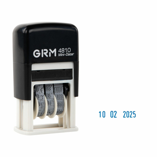 Датер-мини месяц цифрами GRM, оттиск 20х3,8 мм, синий фото 2