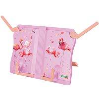 Подставка для книг и учебников BRAUBERG KIDS "Flamingo", регулируемый угол наклона, прочный ABS-пластик