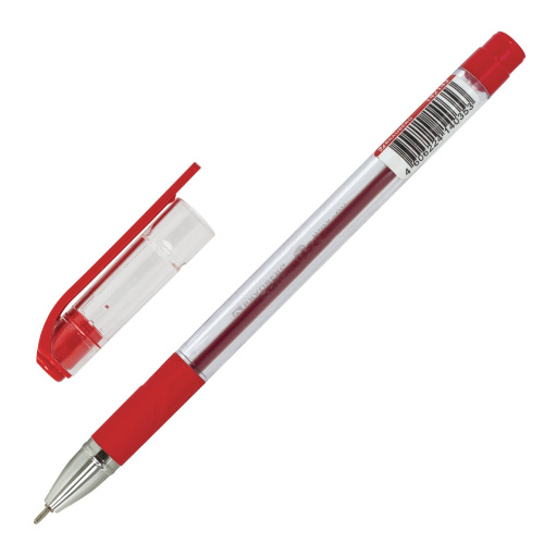 Ручка шариковая масляная с грипом BRAUBERG "Max-Oil", линия письма 0,35 мм, красная фото 10