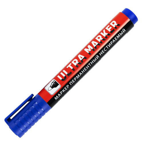 Маркер перманентный BRAUBERG ULTRA MARKER, 3,5 мм, с клипом, синий фото 7