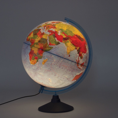 Глобус интерактивный физический/политический Globen, диаметр 320 мм, с подсветкой фото 6