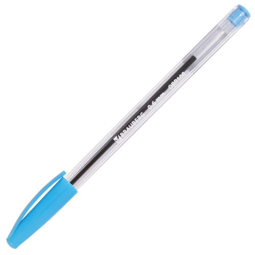 Ручка шариковая масляная BRAUBERG "Ice", корпус прозрачный, узел 0,6 мм, линия письма 0,3 мм, синяя фото 2