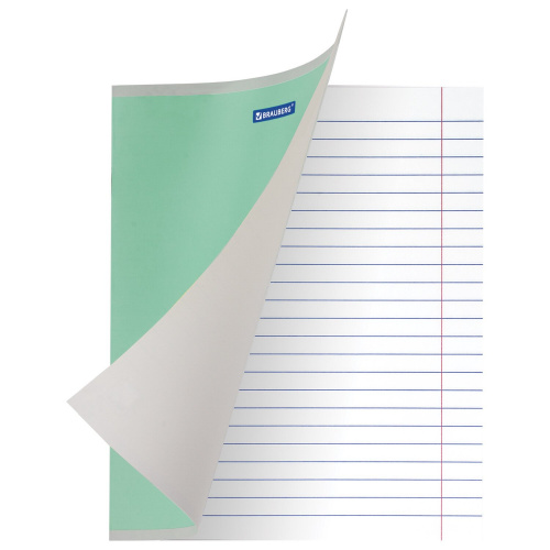 Тетрадь BRAUBERG, 18 л., линия, обложка плотная мелованная бумага, зеленая пастельная фото 2