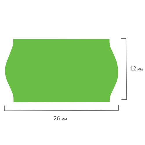 Этикет-лента BRAUBERG, 26х12 мм, волна, зеленая, 5 рулонов по 800 шт. фото 7