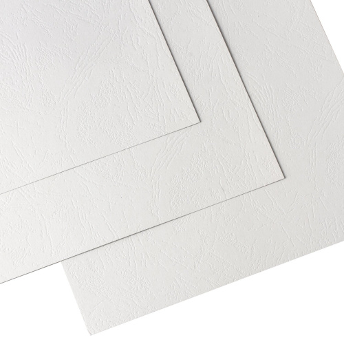 Обложки картонные для переплета BRAUBERG, А3, 100 штук, тиснение под кожу, 230 г/м2, белые фото 6