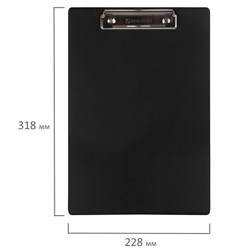 Доска-планшет BRAUBERG "NUMBER ONE", А4, картон/ПВХ, с прижимом, черная фото 5