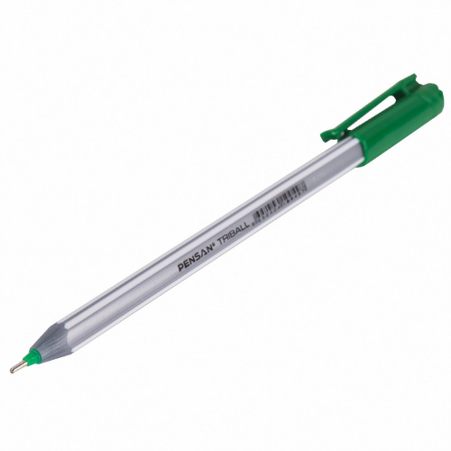 Ручка шариковая масляная PENSAN "Triball", трехгранная, линия письма 0,5 мм, зеленая фото 5