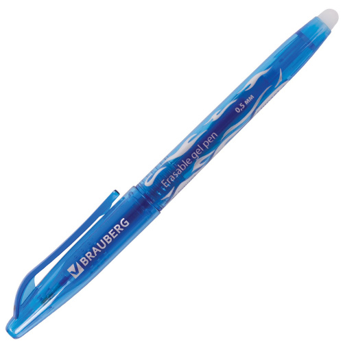 Ручка стираемая гелевая BRAUBERG, линия 0,35 мм, синяя фото 10