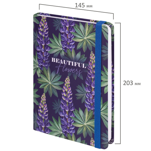 Ежедневник недатированный с резинкой BRAUBERG "Beautiful Flowers", А5, 145х203 мм, 128 л., твердый фото 3