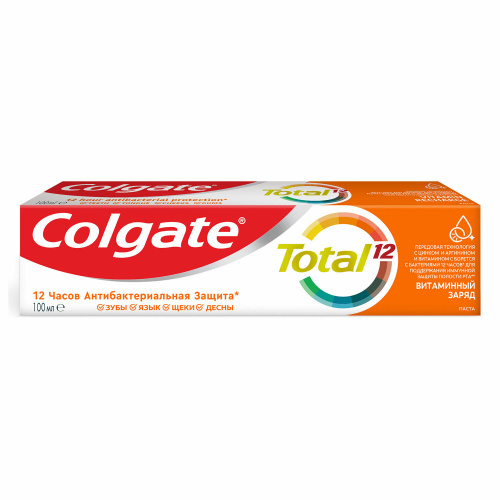 Зубная паста 100мл COLGATE "Total", витамин С, с фторидом, ш/к 32833, 6920354832833 фото 5