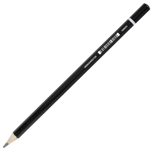 Карандаш чернографитный BRAUBERG "Touch line", Н, без резинки, корпус черный, заточенный фото 9