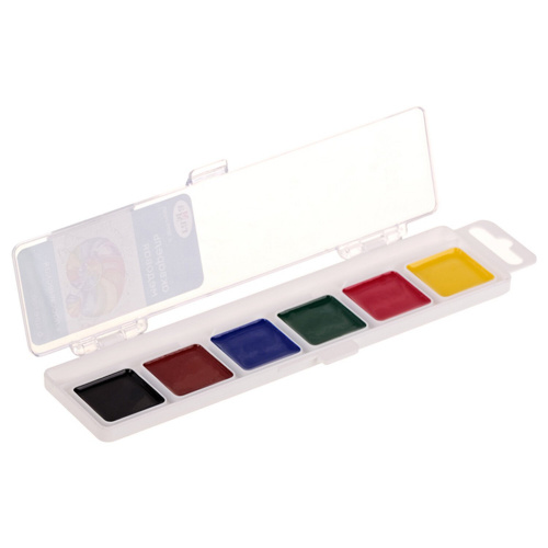 Краски акварельные ГАММА "Классическая", 6 цветов, медовая, без кисти, пластиковая коробка фото 3