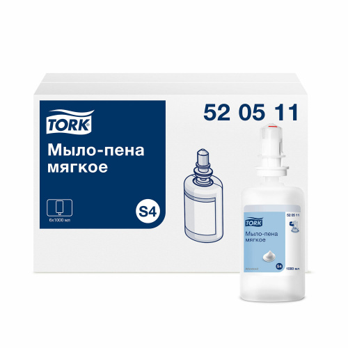 Картридж с жидким мылом-пеной одноразовый TORK (Система S4) Advanced, мягкое, 1 л, 520511 фото 3