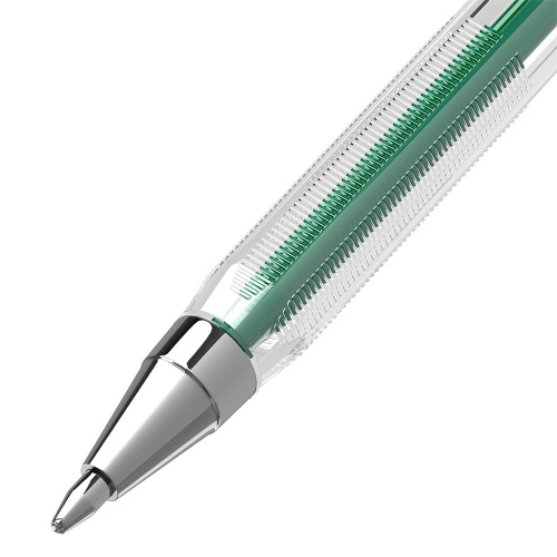 Ручка шариковая BRAUBERG "M-500 CLASSIC", корпус прозрачный, линия письма 0,35 мм, зеленая фото 4