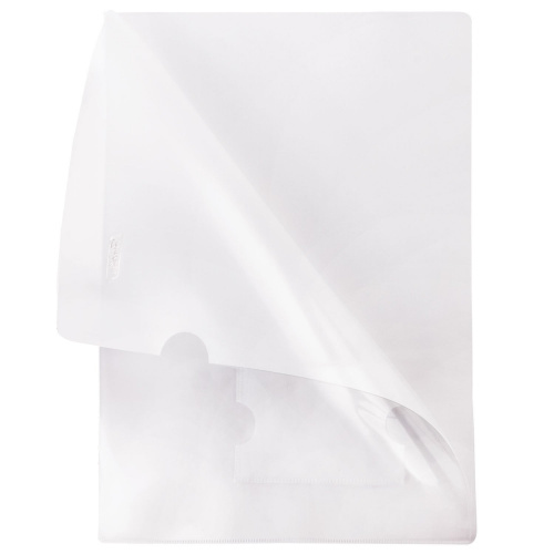 Папка-уголок с карманом для визитки HATBER, А4, 0,18 мм, прозрачная фото 2
