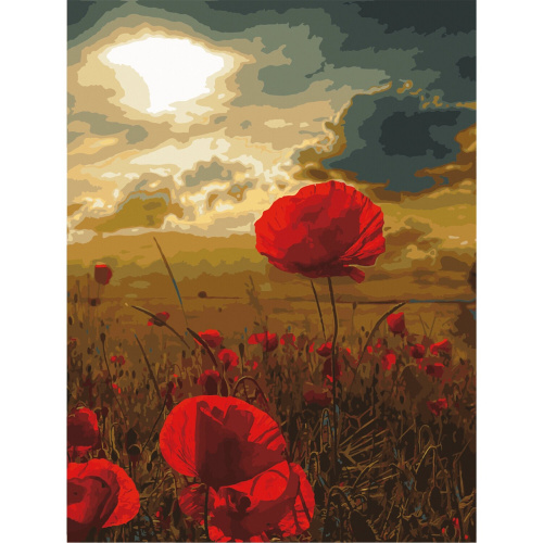 Картина по номерам ОСТРОВ СОКРОВИЩ "Маковое поле", 40х50 см, 3 кисти, акриловые краски фото 8