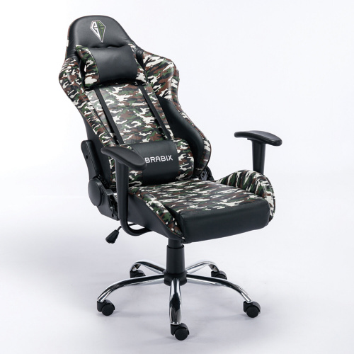 Кресло компьютерное BRABIX "Military GM-140", две подушки, экокожа, черное с рисунком милитари, 532802 фото 5