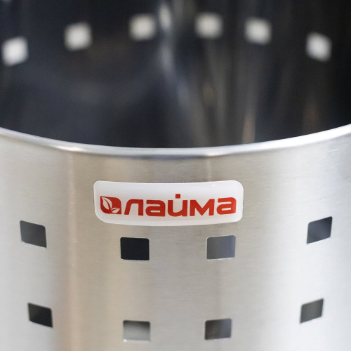 Корзина металлическая для мусора LAIMA "Bionic", 7 л, матовая, перфорированная, несгораемая фото 2