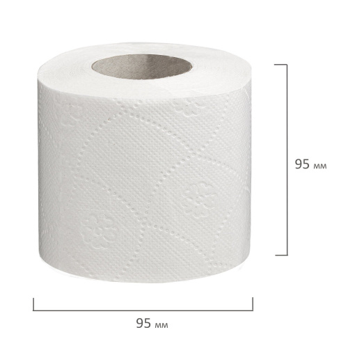 Бумага туалетная бытовая LAIMA, спайка 8 шт., 2-х слойная, (8х19 м), белая фото 4