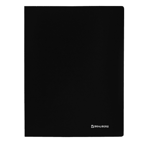 Папка с боковым металлическим прижимом BRAUBERG, стандарт, до 100 листов, 0,6 мм, черная фото 2