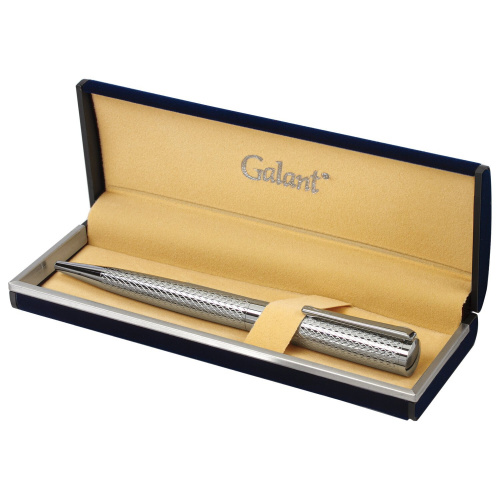 Ручка подарочная шариковая GALANT "ETUDE", корпус серебристый, детали хром, синяя фото 10