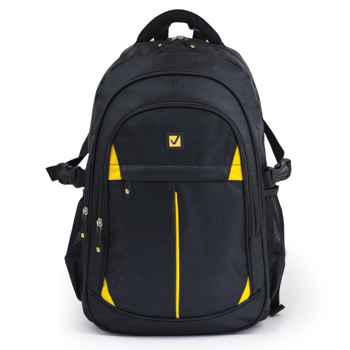 Рюкзак BRAUBERG TITANIUM, 45х28х18 см, для старшеклассников/студентов/молодежи, желтые вставки