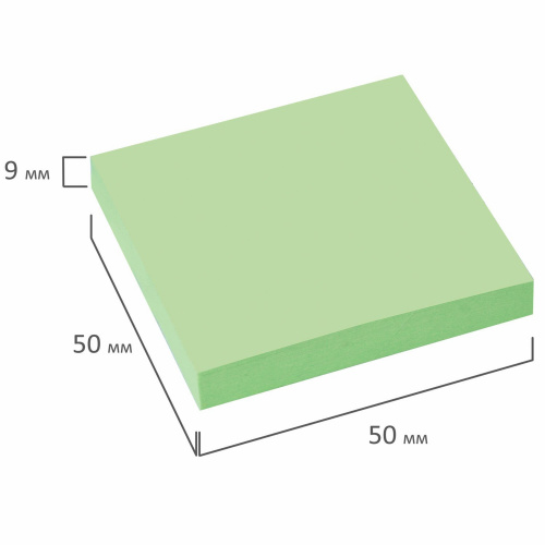 Блок самоклеящийся (стикеры) STAFF, 50х50 мм, 100 л., зеленый фото 2