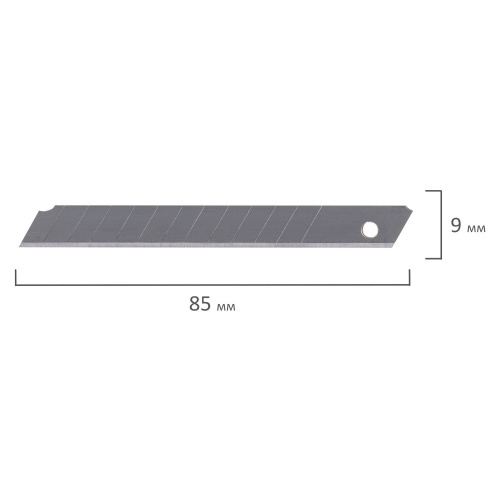 Лезвия для ножей STAFF "Basic", 9 мм, 10 шт., толщина лезвия 0,38 мм, в пластиковом пенале фото 7