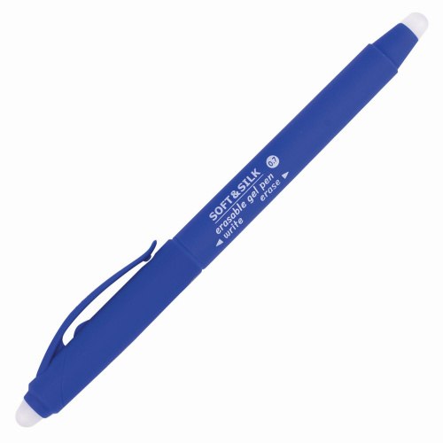 Ручка стираемая гелевая с грипом BRAUBERG "SOFT&SILK", линия письма 0,5 мм, синяя фото 8