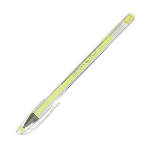Ручка гелевая CROWN "Hi-Jell Pastel", желтая пастель, узел 0,8 мм, линия письма 0,5 мм фото 5