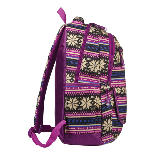 Рюкзак BRAUBERG "Фиолетовые узоры", канвас, 47х32х14 см, молодежный фото 6