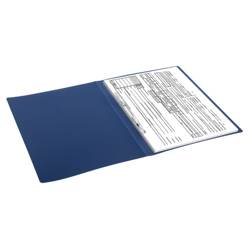 Папка с металлическим скоросшивателем STAFF, до 100 листов, синяя фото 8