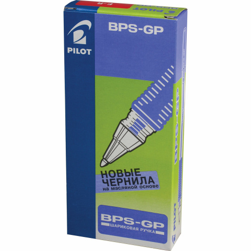 Ручка шариковая масляная с грипом PILOT "BPS-GP", корпус прозрачный, линия письма 0,32 мм, красная фото 2