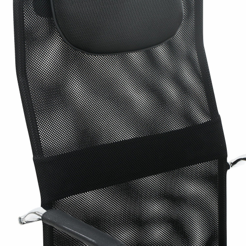Кресло офисное BRABIX "Fit EX-514", с подголовником, хром, черное фото 3