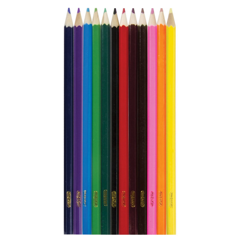 Карандаши цветные ПИФАГОР "БАБОЧКИ", 12 цветов, классические заточенные фото 2