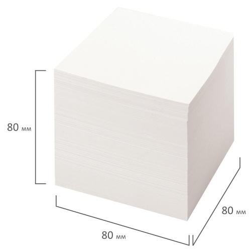 Блок для записей STAFF непроклеенный, куб 8х8х8 см, белизна 70-80%, белый фото 4