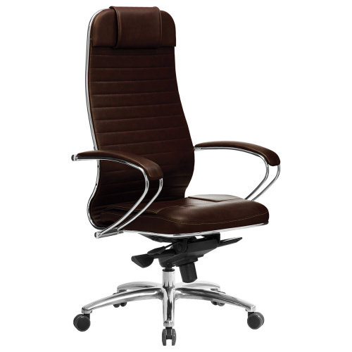 Кресло офисное МЕТТА "SAMURAI" KL-1.04, рецик. кожа, темно-коричневое фото 8
