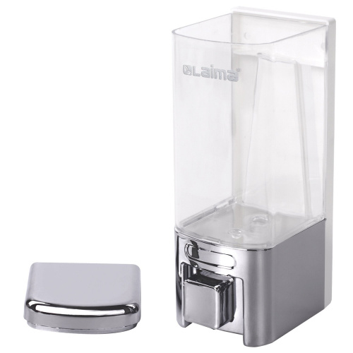 Диспенсер для жидкого мыла LAIMA, 0,48 л, хром, ABS-пластик, наливной фото 5