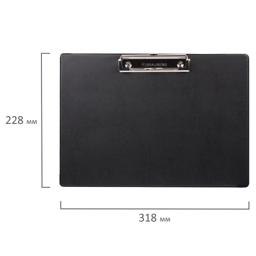 Доска-планшет BRAUBERG "NUMBER ONE ", А4, с прижимом, картон/ПВХ, горизонтальная, черная фото 4