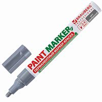 Маркер-краска лаковый (paint marker) BRAUBERG PROFESSIONAL, 4 мм, без запаха, алюминий, серебряный