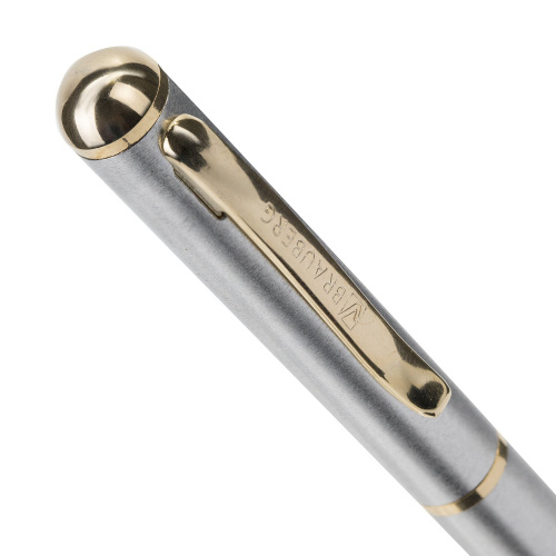 Ручка подарочная перьевая BRAUBERG Maestro, корпус серебристый, линия письма 0,25 мм, синяя фото 6