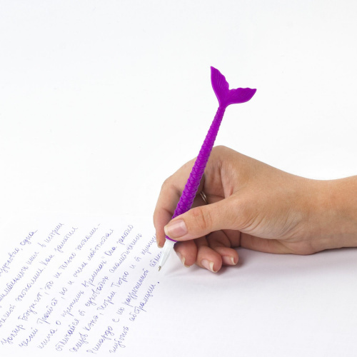 Ручка фигурная шариковая ЮНЛАНДИЯ "Русалка", ассорти, пишущий узел 0,7 мм, синяя фото 8