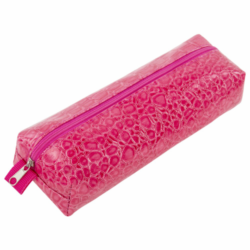 Пенал-косметичка BRAUBERG "Ultra pink", 20х6х4 см, крокодиловая кожа