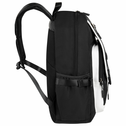 Рюкзак BRAUBERG FUSION универcальный, USB-порт, черный с белыми вставками, 45х31х15см, 271657 фото 8