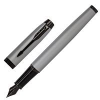 Ручка перьевая PARKER "IM Achromatic Grey BT", корпус серый матовый, нержавеющая сталь, синяя